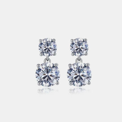 10 Carat Moissanite 925 Sterling Silver Earrings - Ink Wave Creations