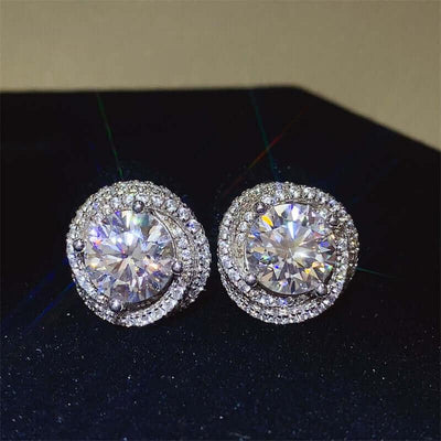 6 Carat Moissanite 925 Sterling Silver Earrings - Ink Wave Creations
