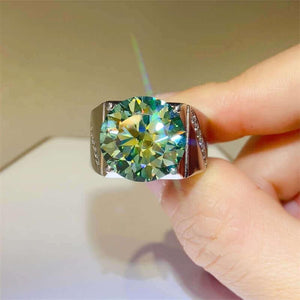 10 Carat Moissanite 925 Sterling Silver Signet Ring - Ink Wave Creations