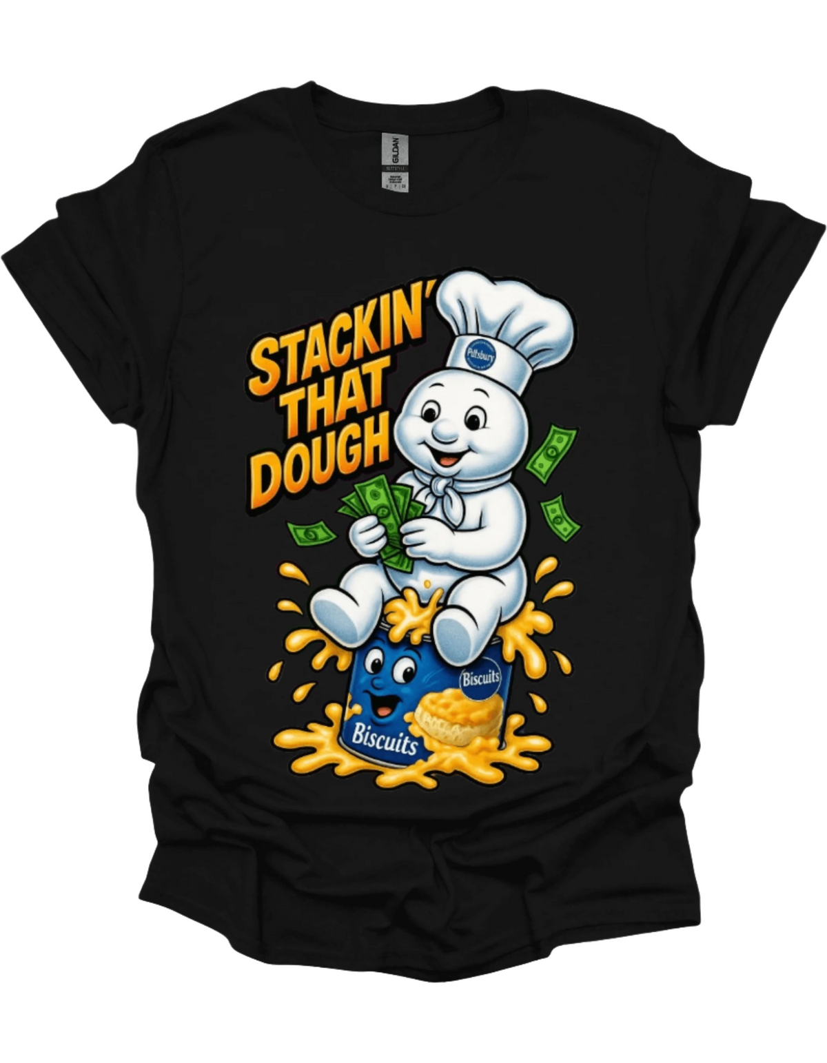 Funny entrepreneur graphic t-shirt - Stacking That Dough Hustle Graphic Tee