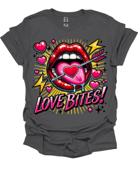 Charcoal Love Bites Valentine's T-Shirt