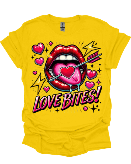Yellow Love Bites Valentine's T-Shirt