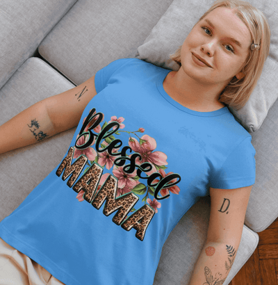 Blessed Mama Graphic T-Shirt - Perfect Gift for Moms - Ink Wave Creations