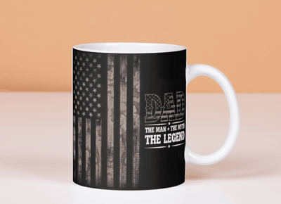Dad - The Man, The Myth, The Legend Ceramic mug - Ink Wave Creations