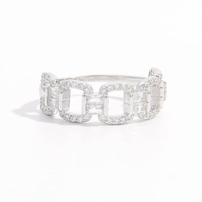 925 Sterling Silver Zircon Cutout Ring - Ink Wave Creations