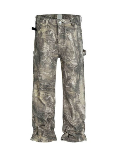 Men’s twig camouflage distressed jeans
