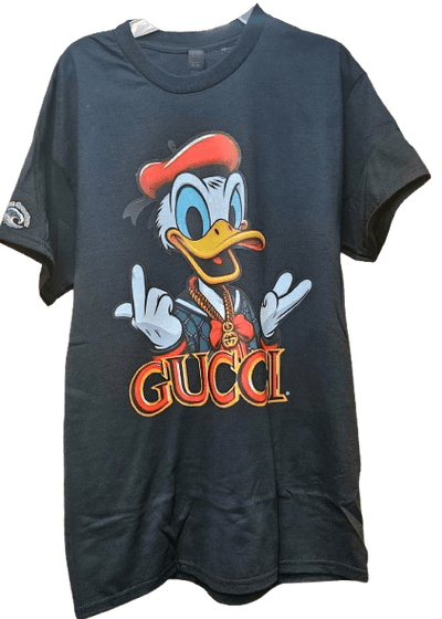 Custom Donald Duck t-shirt with Gucci inspired design