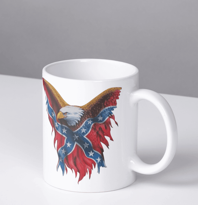 Eagle With Confederate Flag Ceramic Mug - Ink Wave Creations