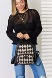 David Jones Argyle Pattern PU Leather Backpack - Ink Wave Creations