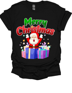 Christmas t-shirt featuring Santa and holiday cheer