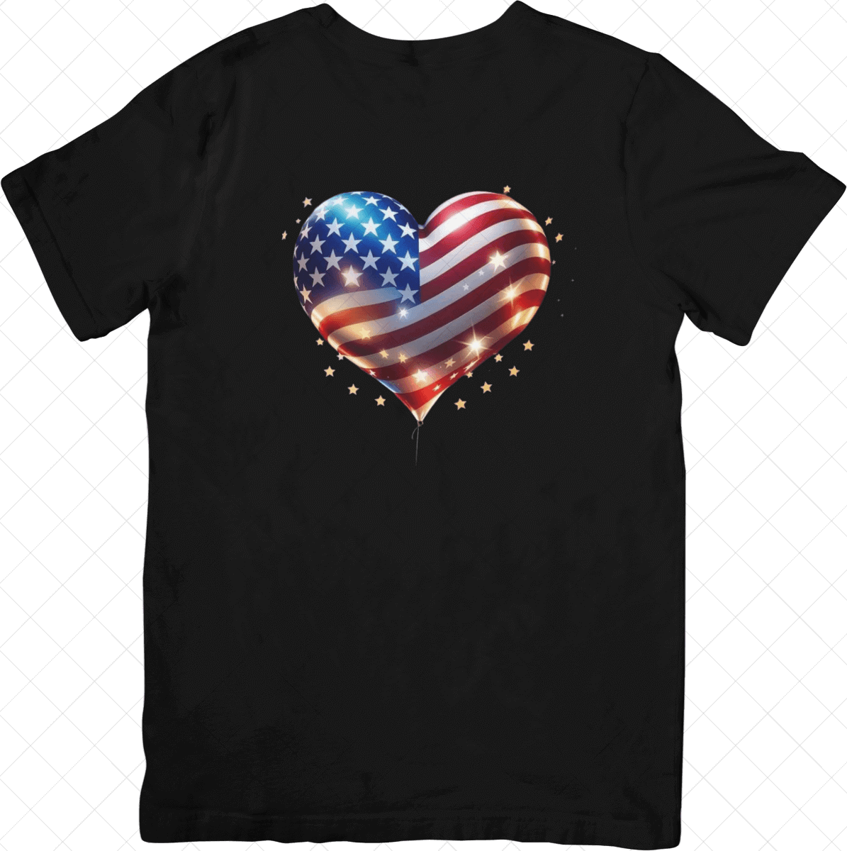Flag Heart Graphic T- shirt - Ink Wave Creations