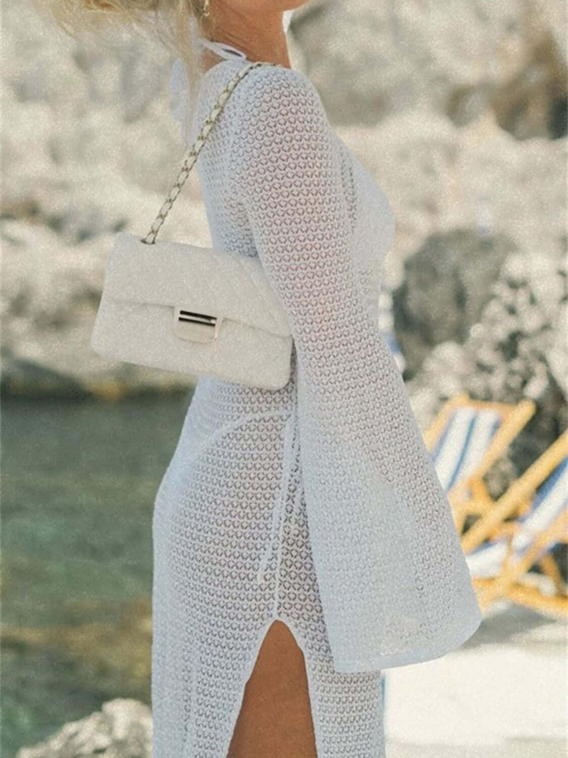 slit-plunge-flare-sleeve-cover-up-dress side