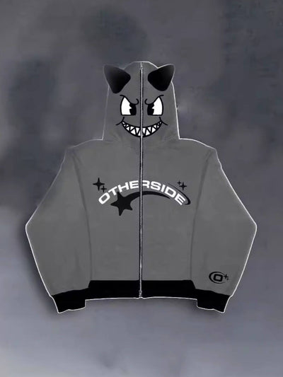 Men’s Zip-Up Graphic Hoodie – Bold Streetwear