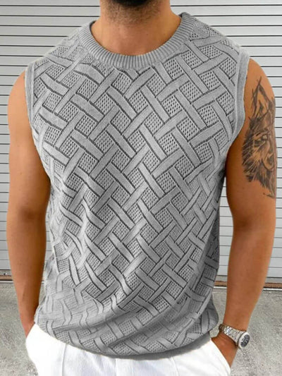 Gray Lightweight men’s sleeveless eyelet shirt