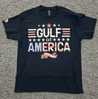 Gulf Of America T-Shirt Front View – Patriotic Gulf Coast Design