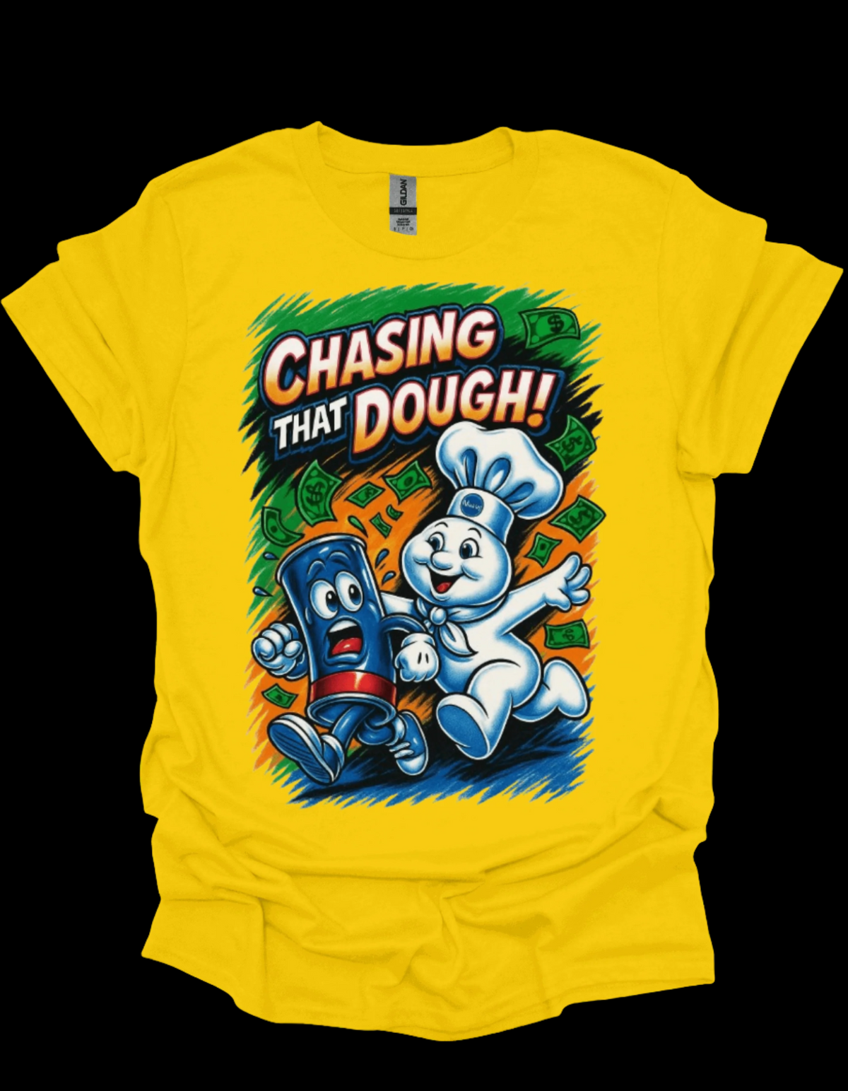 Chasing That Dough Hustle Graphic Tee Bold money-themed unisex shirt