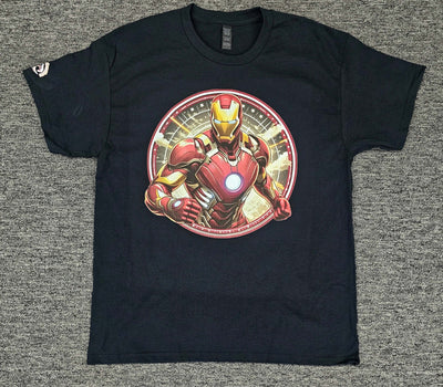 Iron Man custom t-shirt featuring Tony Stark-inspired suit design, personalized superhero apparel