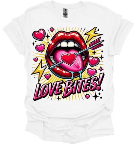 White Love Bites Valentine's T-Shirt