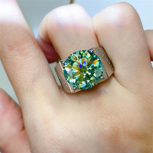 10 Carat Moissanite 925 Sterling Silver Signet Ring - Ink Wave Creations