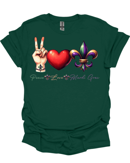 Green Peace - Love - Mardi Gras T-Shirt