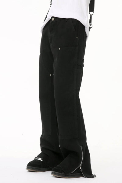 Men’s bootcut jeans with side zippers