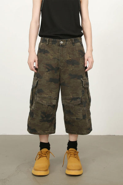 Men's Camouflage Wide-Leg Cargo Jeans – Rugged, Stylish