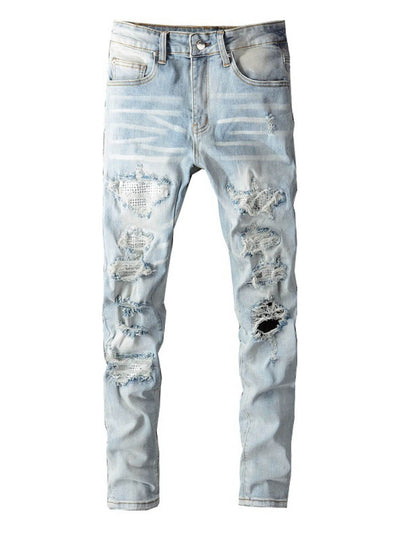 Men's Distressed Jeans with Pockets – Trendy & Comfortable