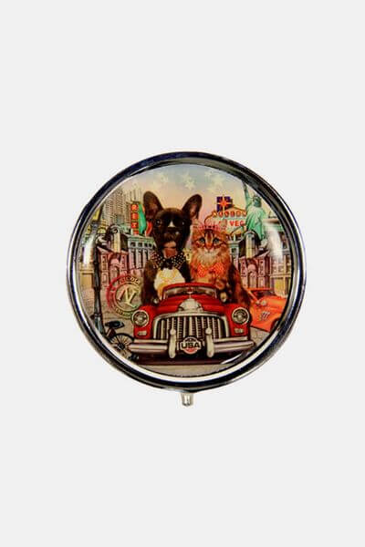 Metallic Circular Small Pill Case