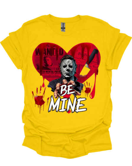 Yellow Be Mine Horror Valentine Graphic Tee