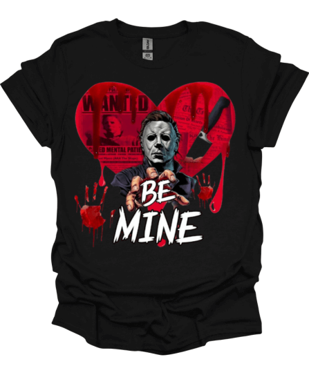 Black Be Mine Horror Valentine Graphic Tee