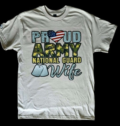 Proud Army National Guard Wife T-Shirt front view