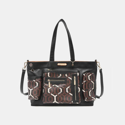 Nicole Lee USA Geometric Pattern Large Handbag - Ink Wave Creations