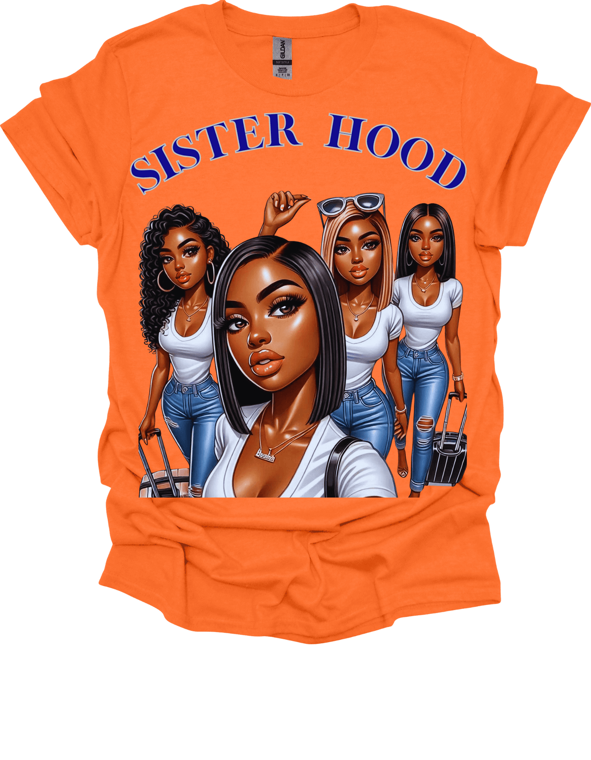 Orange Sisterhood Strength Graphic Tee