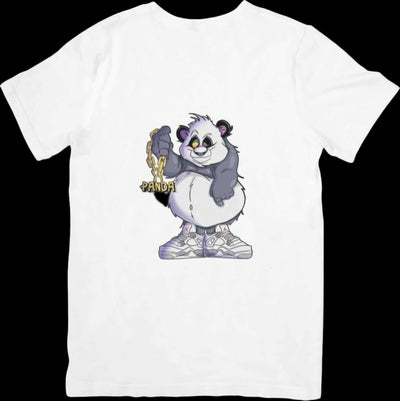 Hip Hop Panda with Gold Chains T-Shirt - Ink Wave Creations