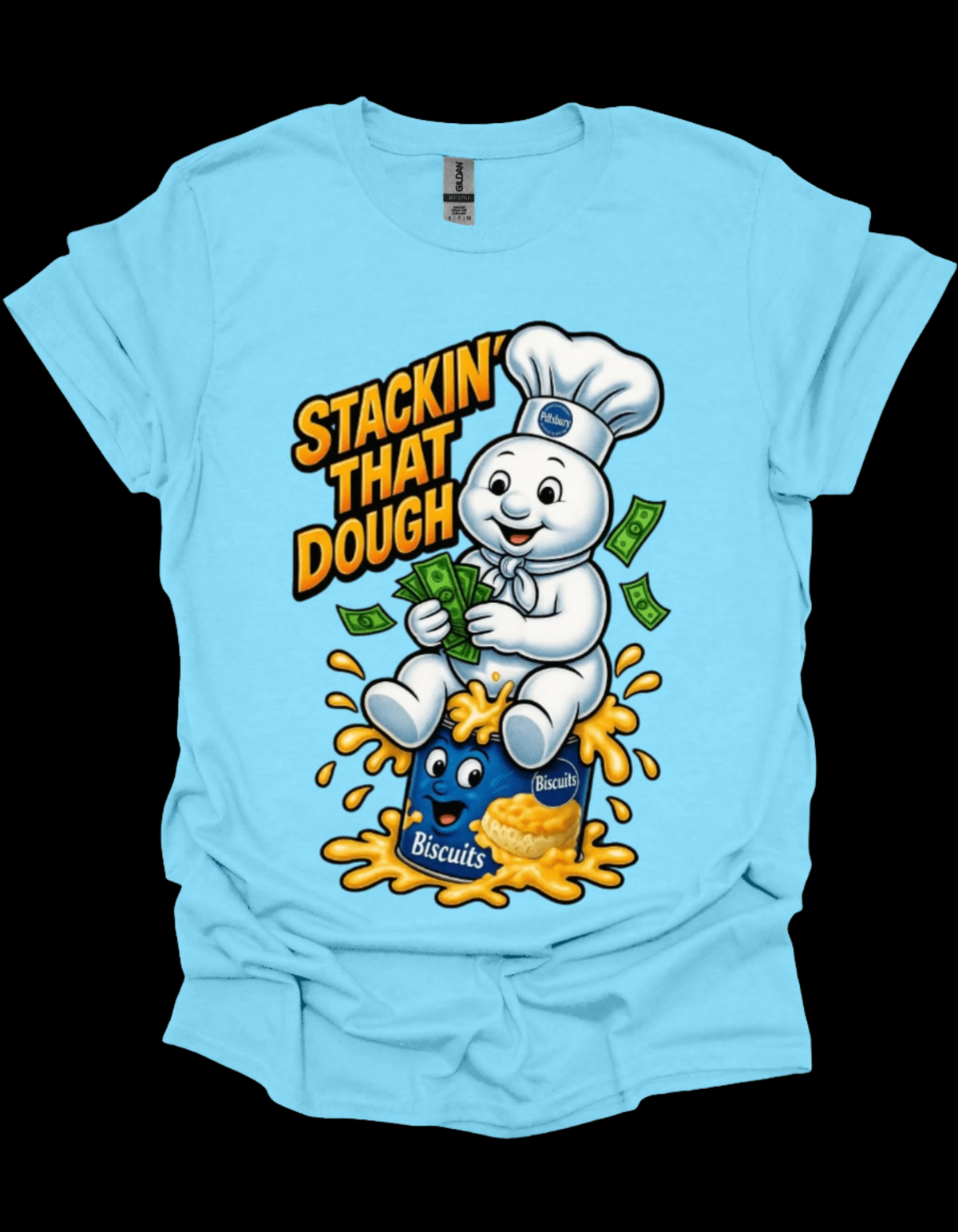 Get the bread hustle t-shirt design - Stacking That Dough Hustle Graphic Tee