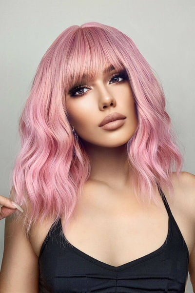 Short wavy synthetic bob wig
