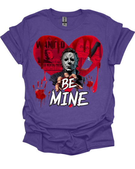 Purple Be Mine Horror Valentine Graphic Tee