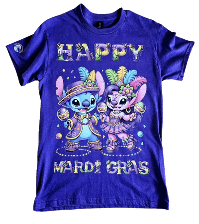 Lilo & Stitch Mardi Gras Shirt – Disney Parade Party Tee