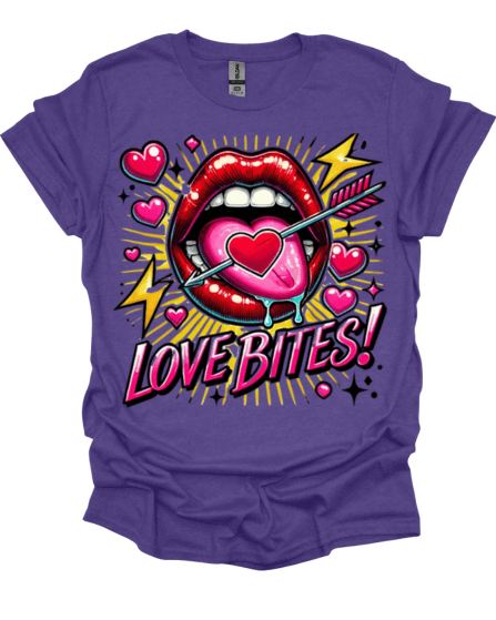 Purple Love Bites Valentine's T-Shirt