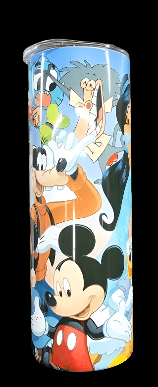 80's cartoon characters 20oz tumbler with retro design