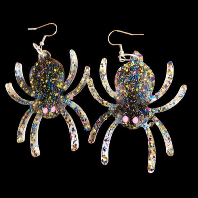 Handmade Halloween Spider Earrings - Ink Wave Creations