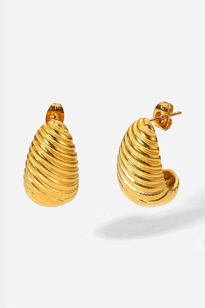Shell spiral stud earrings Gold