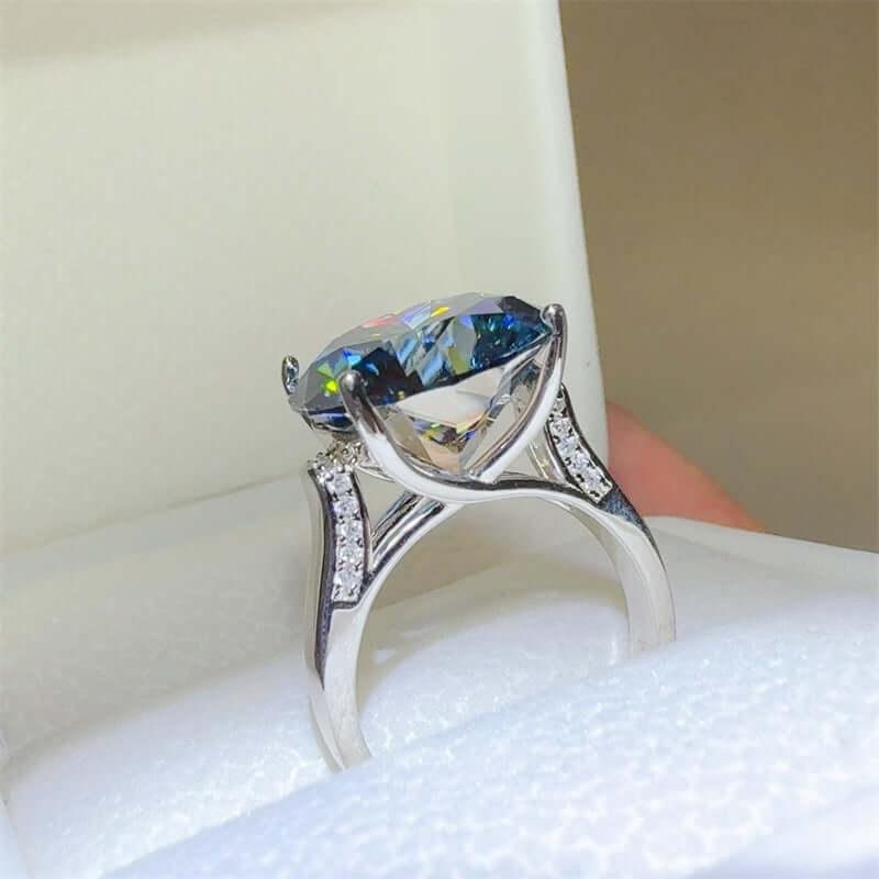 10 Carat 925 Sterling Silver Moissanite Ring - Ink Wave Creations