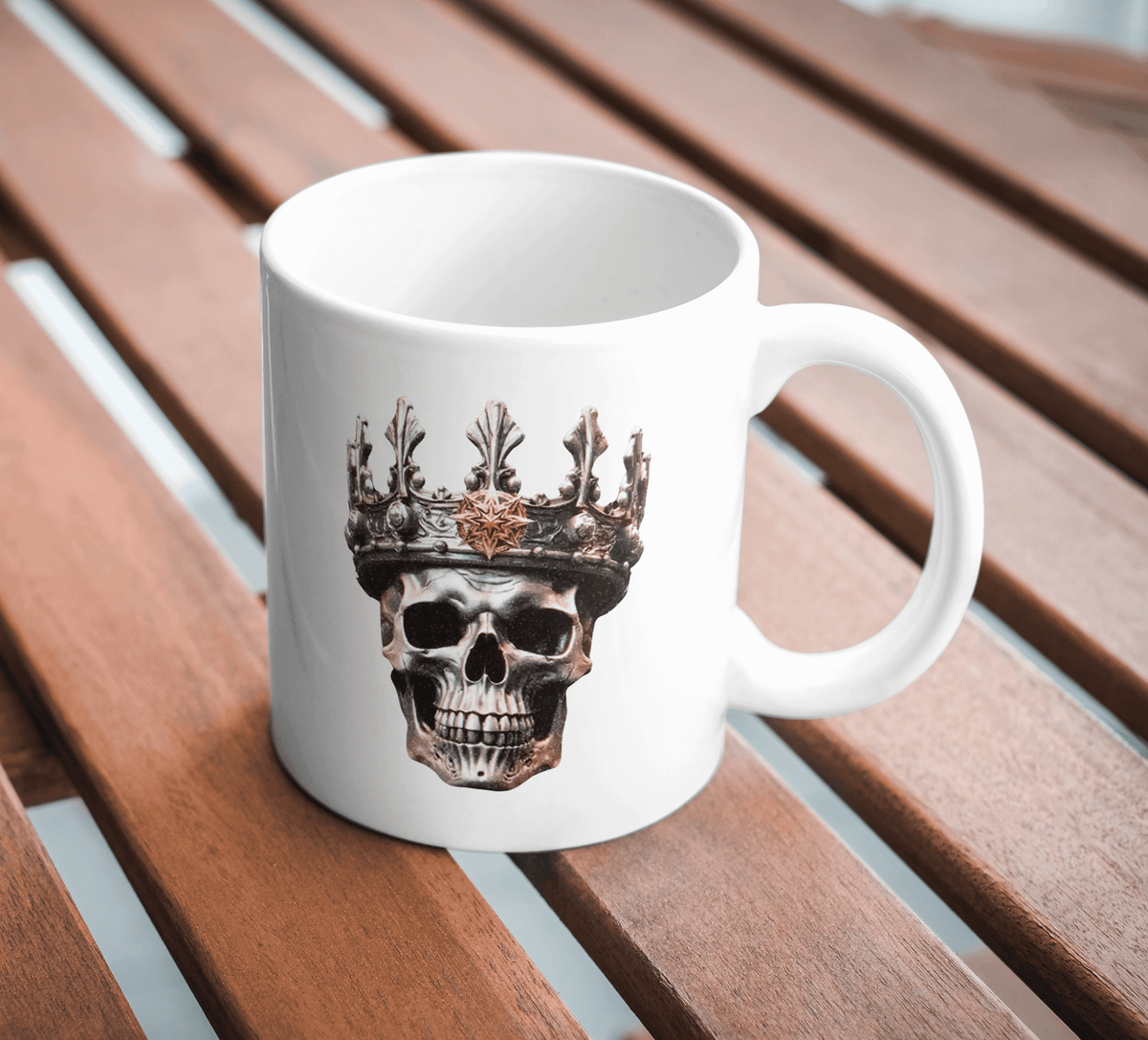 King Skull Ceramic Mug - Ink Wave Creations