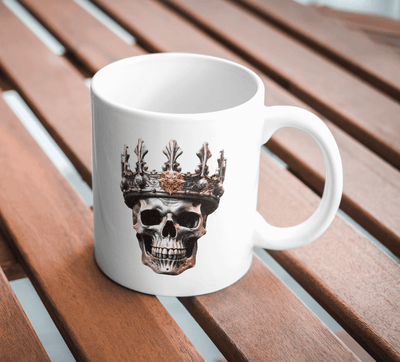 King Skull Ceramic Mug - Ink Wave Creations