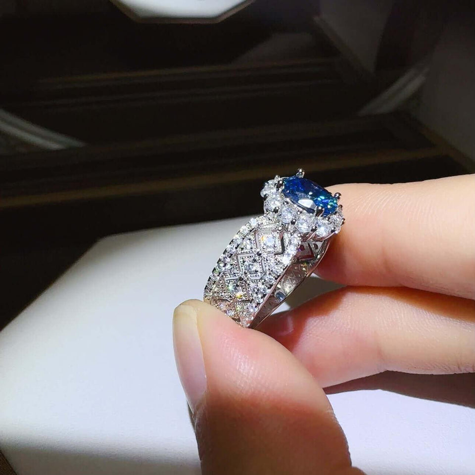 1 Carat Moissanite Zircon 925 Sterling Silver Ring - Ink Wave Creations