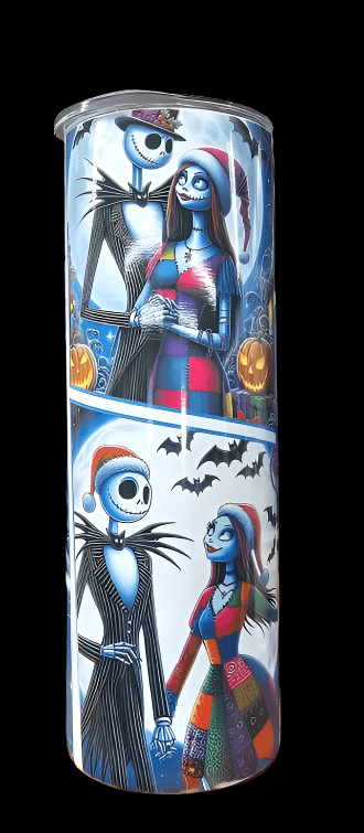 Nightmare Before Christmas 20oz Tumbler with Jack and Sally design