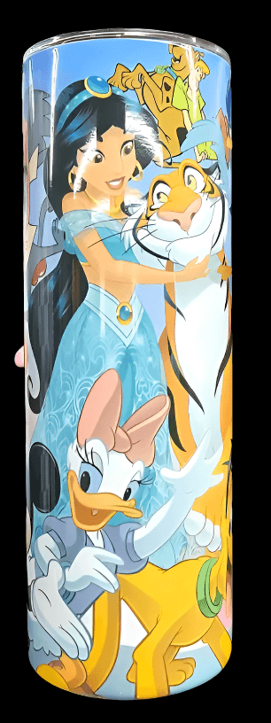 Custom 20oz tumbler with vintage cartoon theme