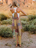 Double Take Full Size Printed V-Neck Sleeveless Jumpsuit - Ink Wave Creations