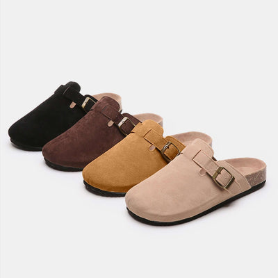 Suede Closed Toe Buckle Slide - Ink Wave Creations